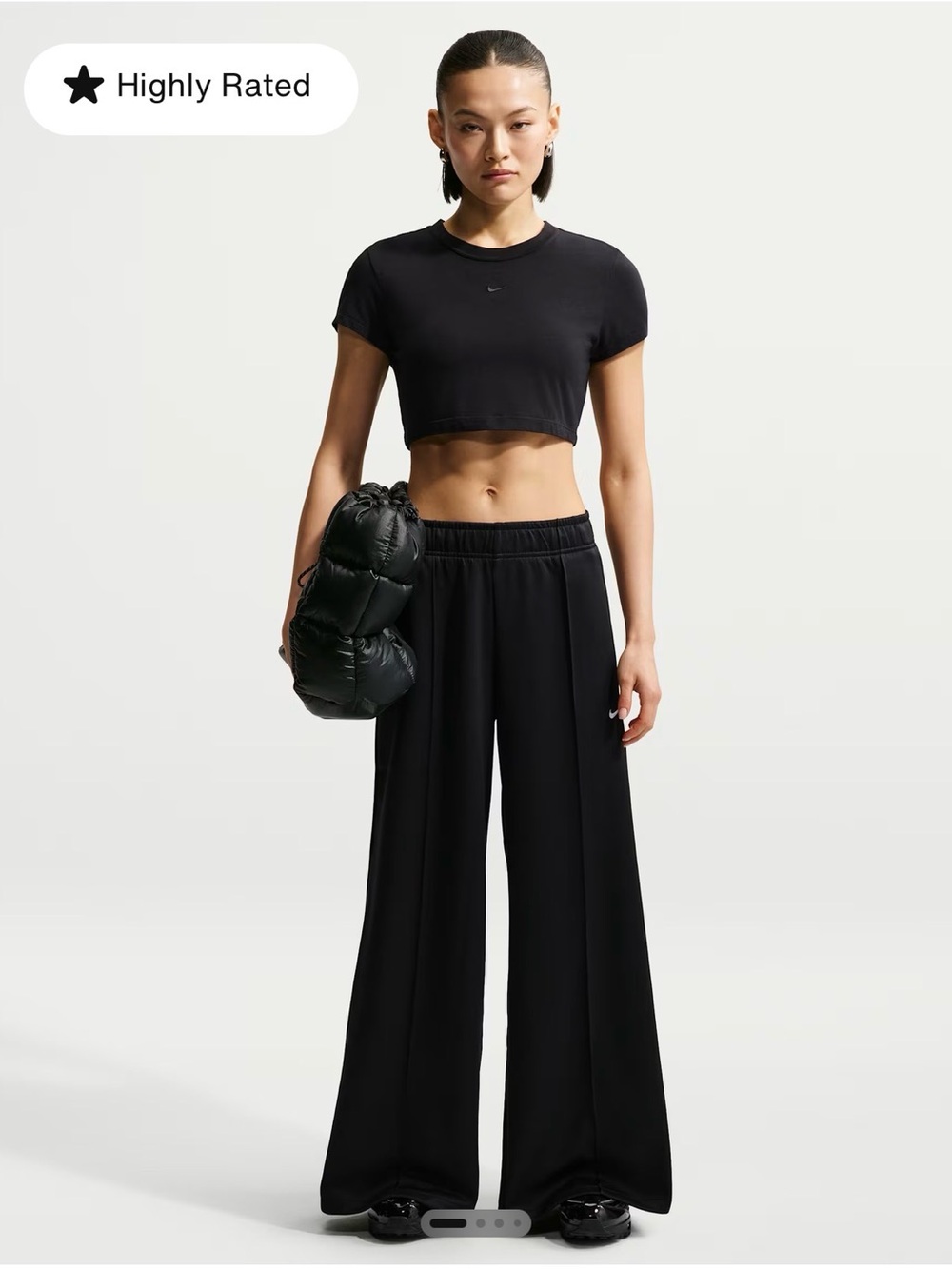 Nike Women's Mid-Rise Wide-Leg Track Pants Med